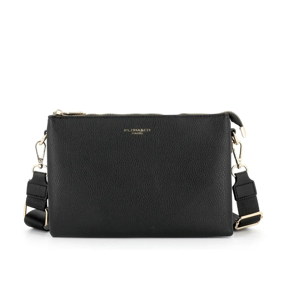 Flora & co Sa ville femme 3 bandoulières multipoches noir