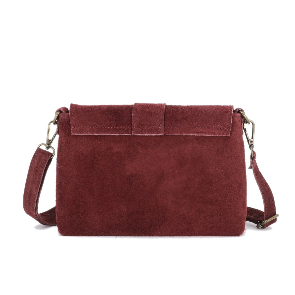 Petit Sac Bandoulière Femme Cuir Véritable Suédine | Sac à Rabat Magnétique