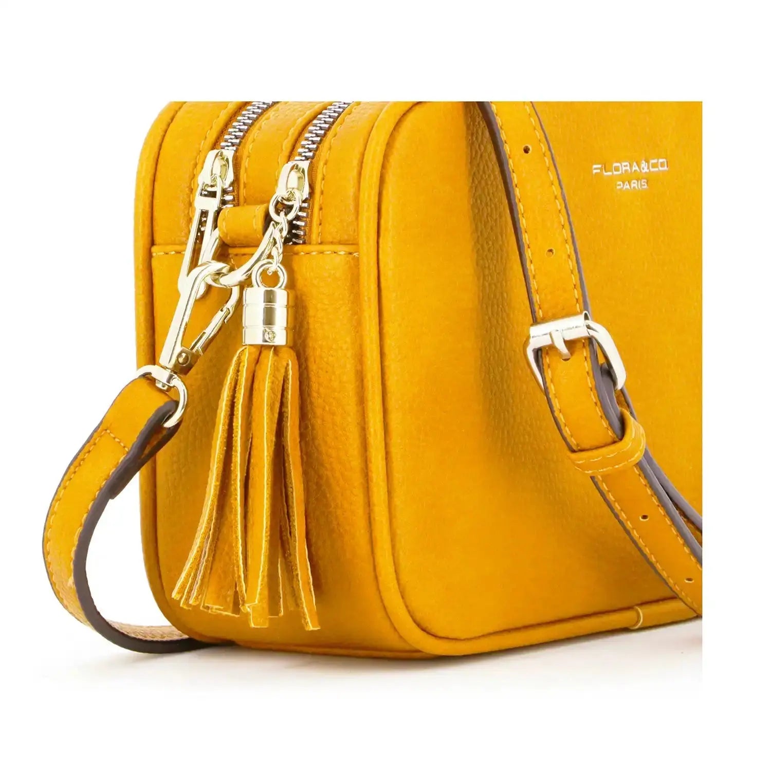 Flora & co Sac caméra bandoulière femme léger moutarde