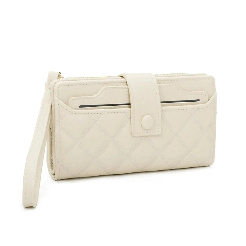 Gallantry Portefeuille porte-cartes femme matelassé beige