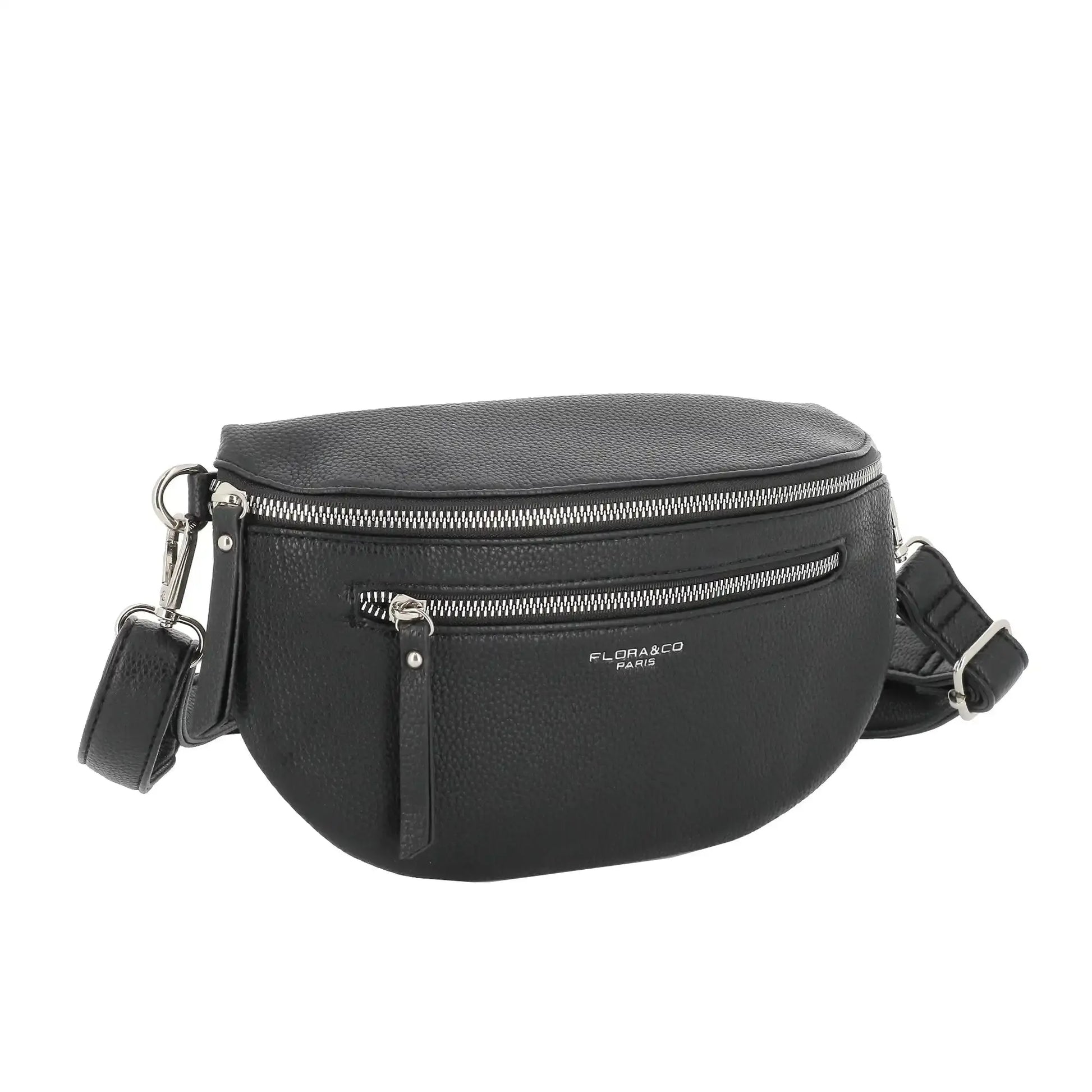 Flora & co Sac banane bandoulière femme multipoches noir
