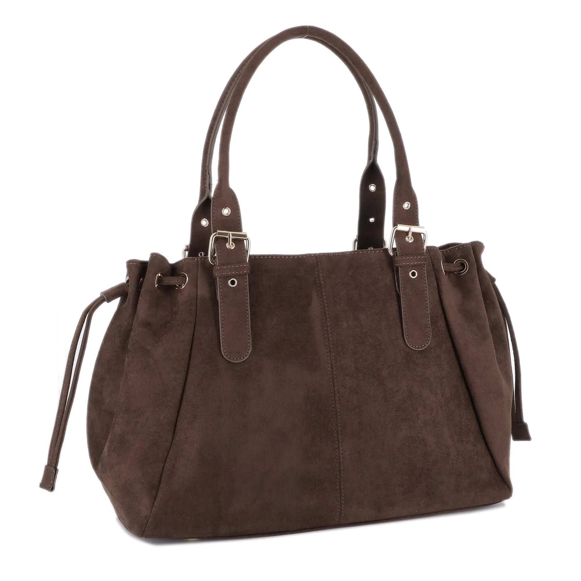 Sac cabas bowling femme cuir synthétique chocolat - vue 2 | Crocochic