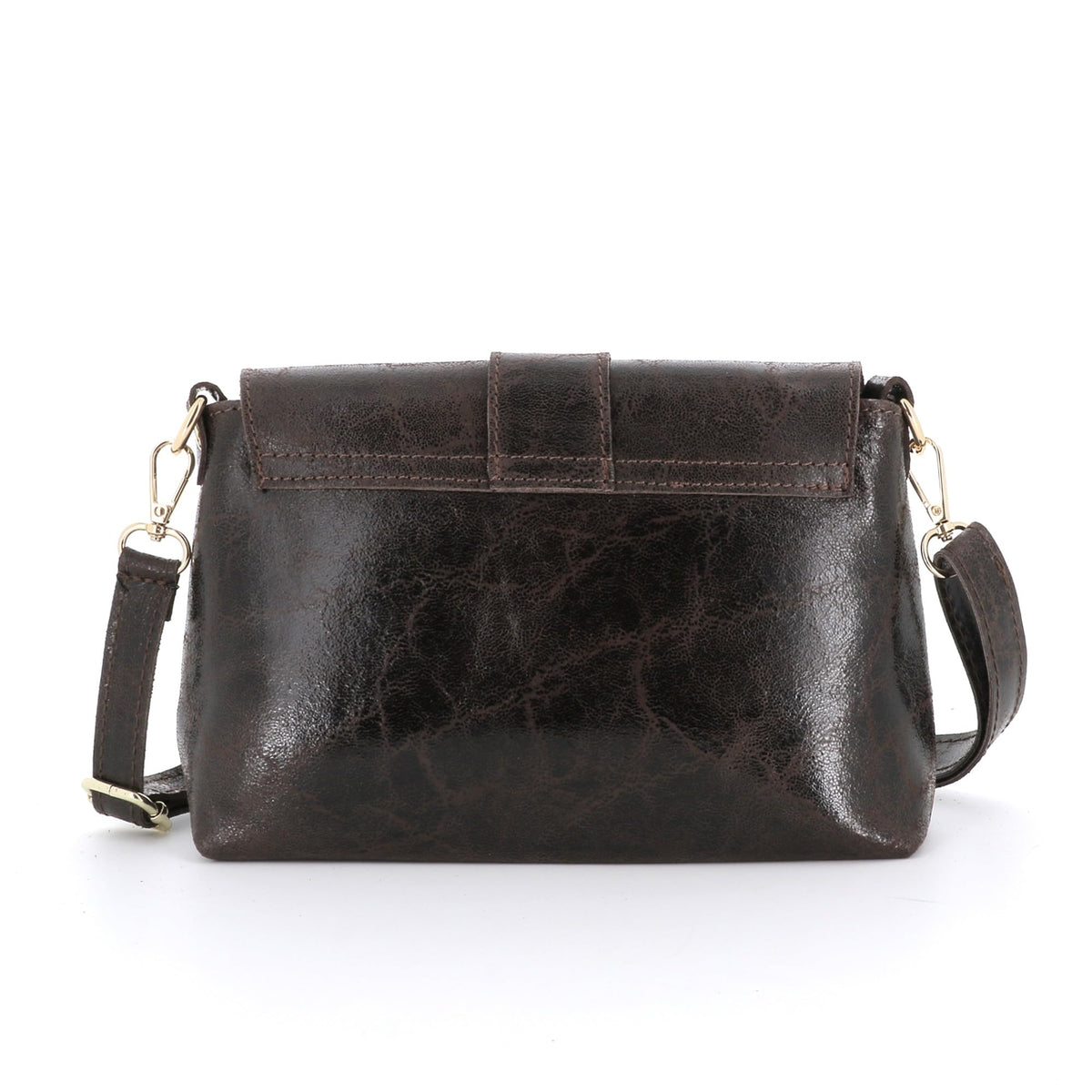 Petit Sac Bandoulière Femme Cuir Véritable Lisse Irisé | Sac à Rabat Magnét