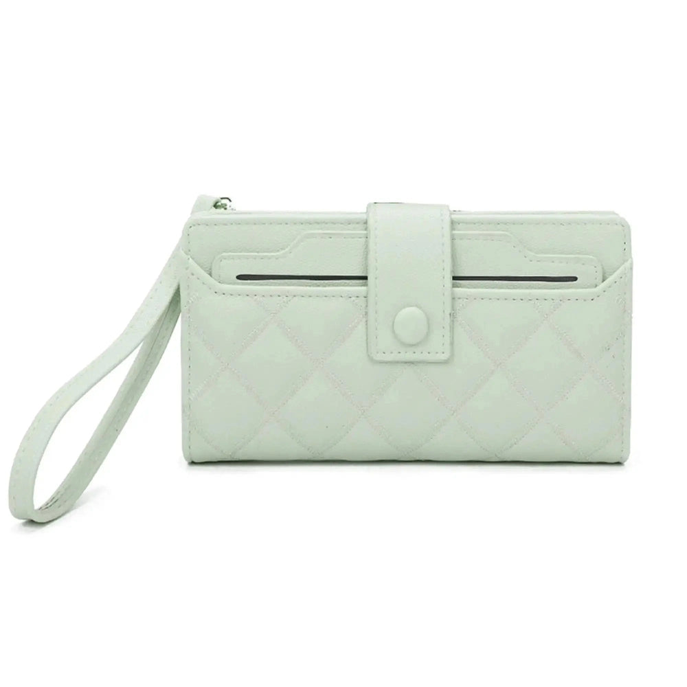 Gallantry Portefeuille porte-cartes femme matelassé vert clair