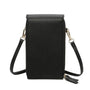 Vue 3 du Pochette bandoulière femme smartphone noir en cuir synthétique par Gallantry.