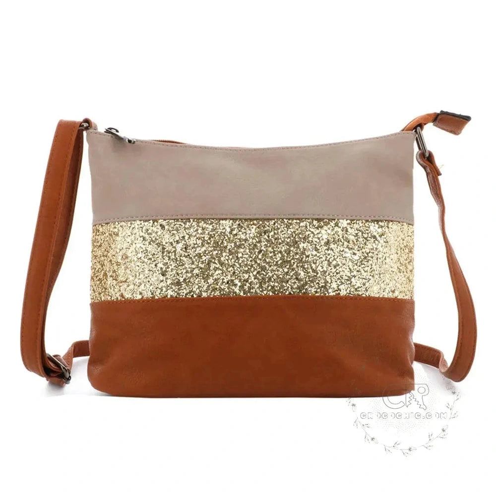 Gallantry sac bandoulière paillettes femme multicolore taupe