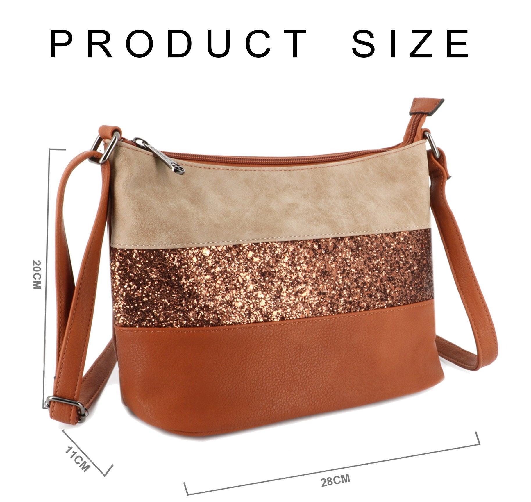 Gallantry - Sac bandoulière paillettes femme multicolore camel