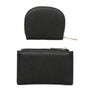 Vue 3 du Coffret de 2 portefeuille porte-carte femme noir en cuir synthétique par Gallantry.