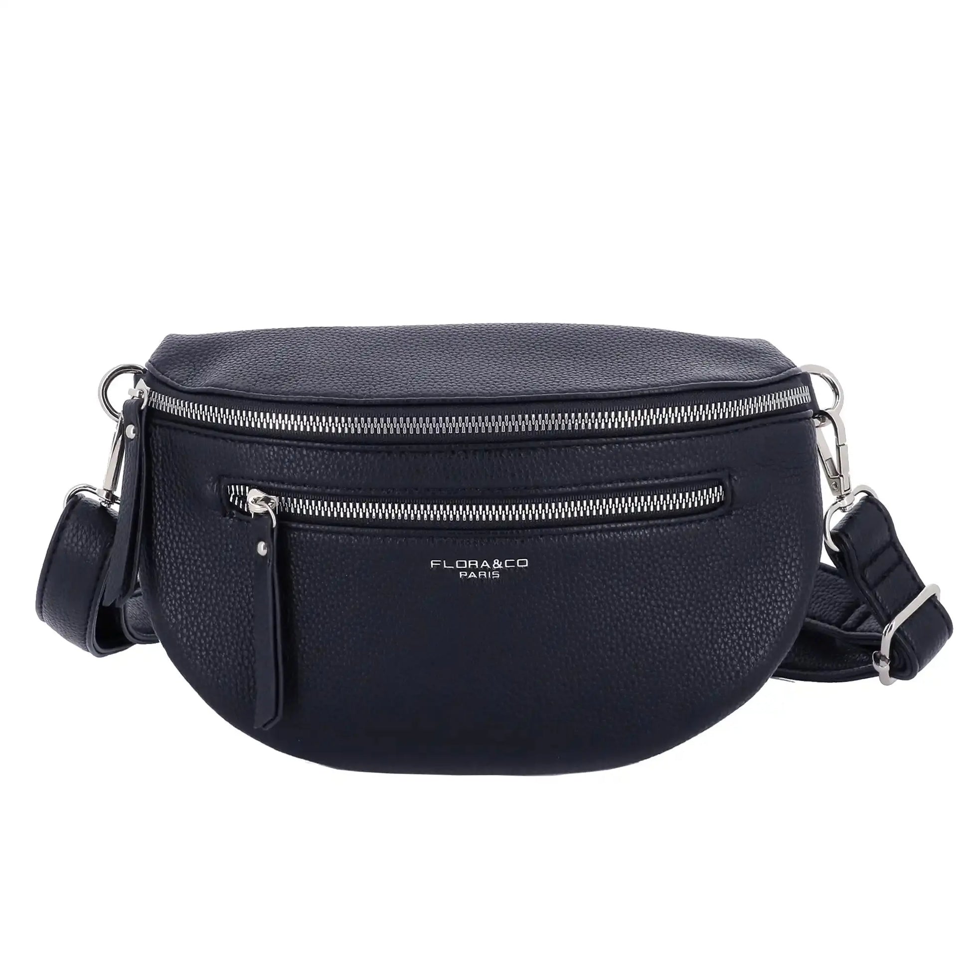 Flora & co Sac banane bandoulière femme multipoches bleu