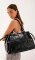 Sac cabas bowling lacet similicuir lisse Noir - Crocochic