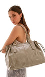 Sac cabas bowling femme cuir synthétique taupe - vue 2 | Flora & co