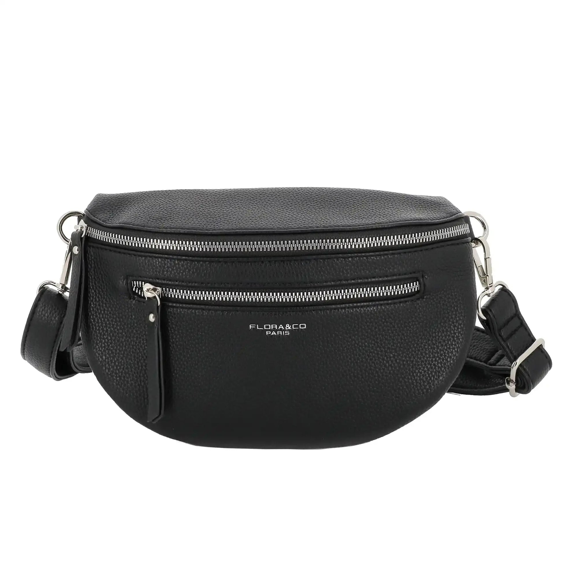 Flora & co Sac banane bandoulière femme multipoches noir