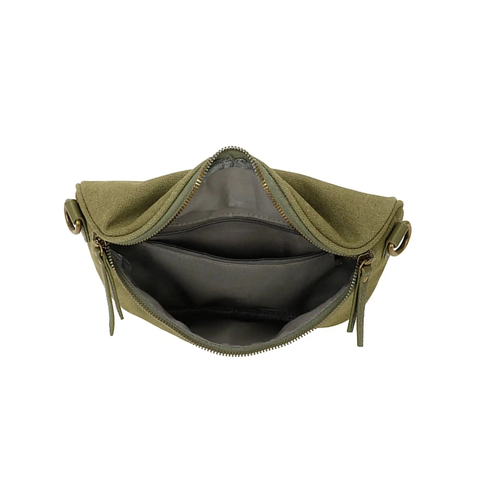 Gallantry Sac banane femme canvas toile vert