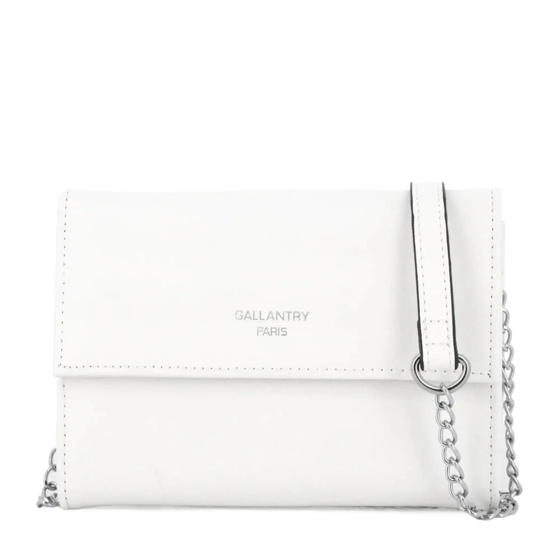 Gallantry Pochette bandoulière chaîne femme rabat blanc