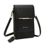 Vue 2 du Pochette bandoulière femme smartphone noir en cuir synthétique par Gallantry.