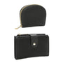 Vue 2 du Coffret de 2 portefeuille porte-carte femme noir en cuir synthétique par Gallantry.