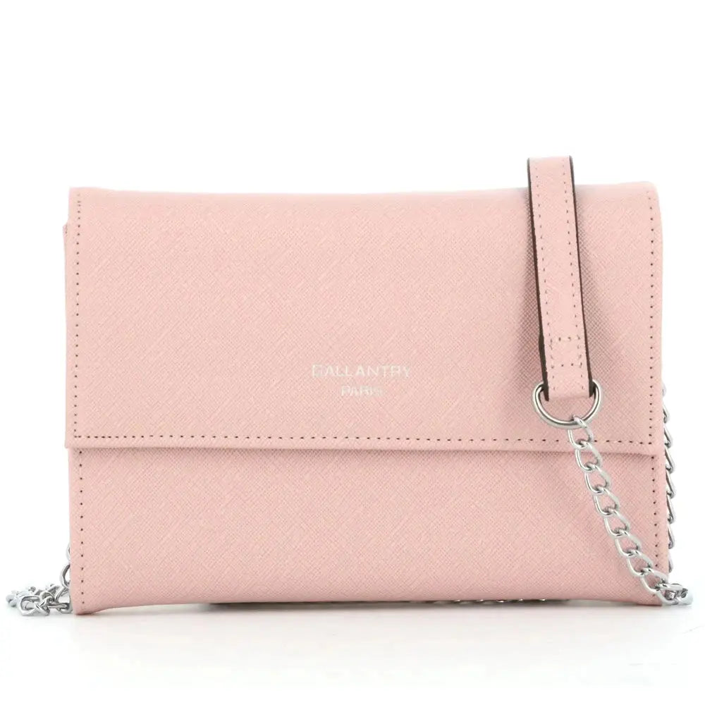 Gallantry Pochette bandoulière chaîne femme rabat rose