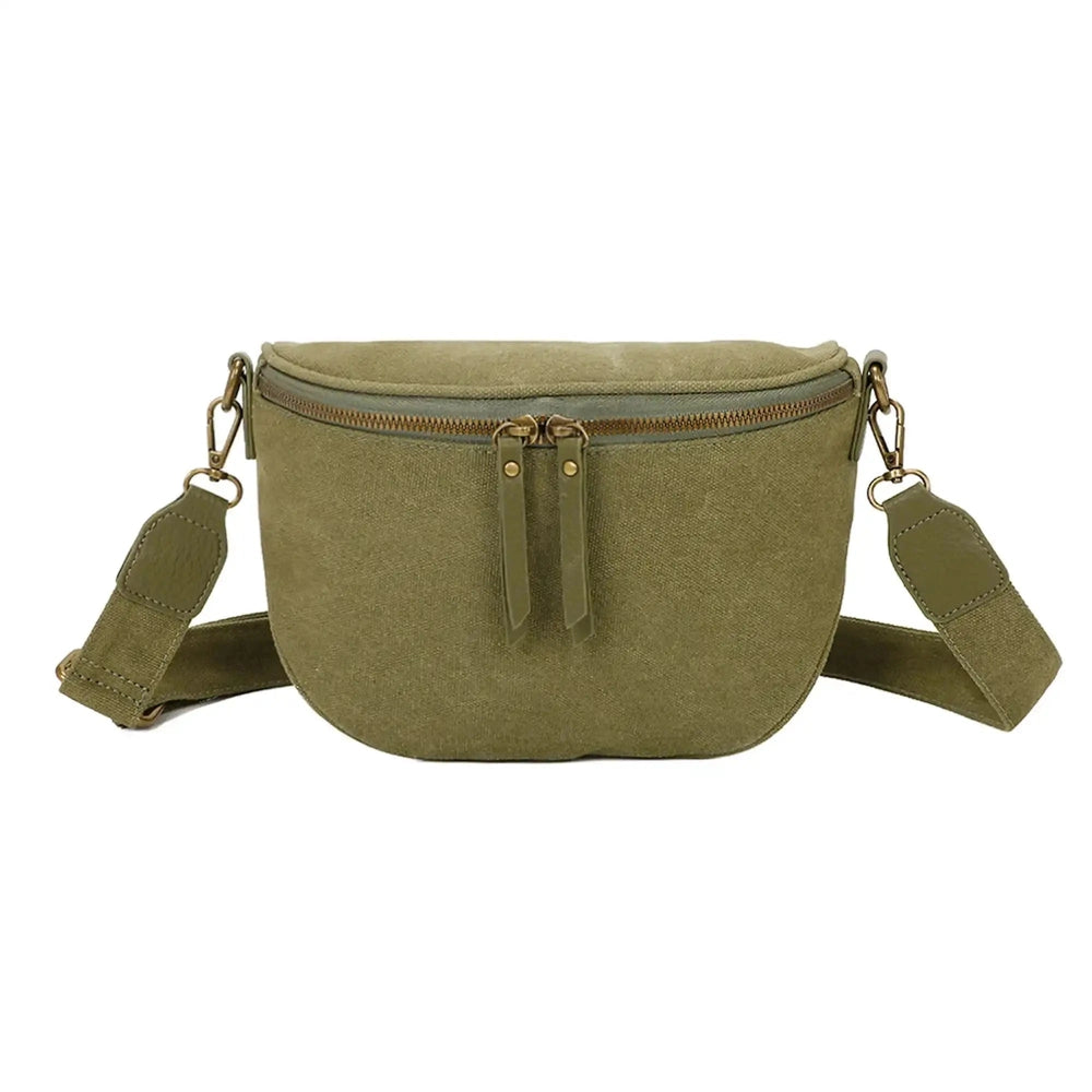Gallantry Sac banane femme canvas toile vert
