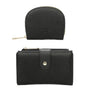 Vue princ. du Coffret de 2 portefeuille porte-carte femme noir en cuir synthétique par Gallantry.