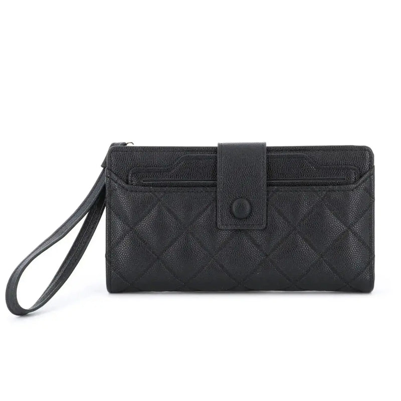 Gallantry Portefeuille porte-cartes femme matelassé noir