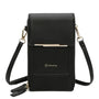 Vue princ. du Pochette bandoulière femme smartphone noir en cuir synthétique par Gallantry.