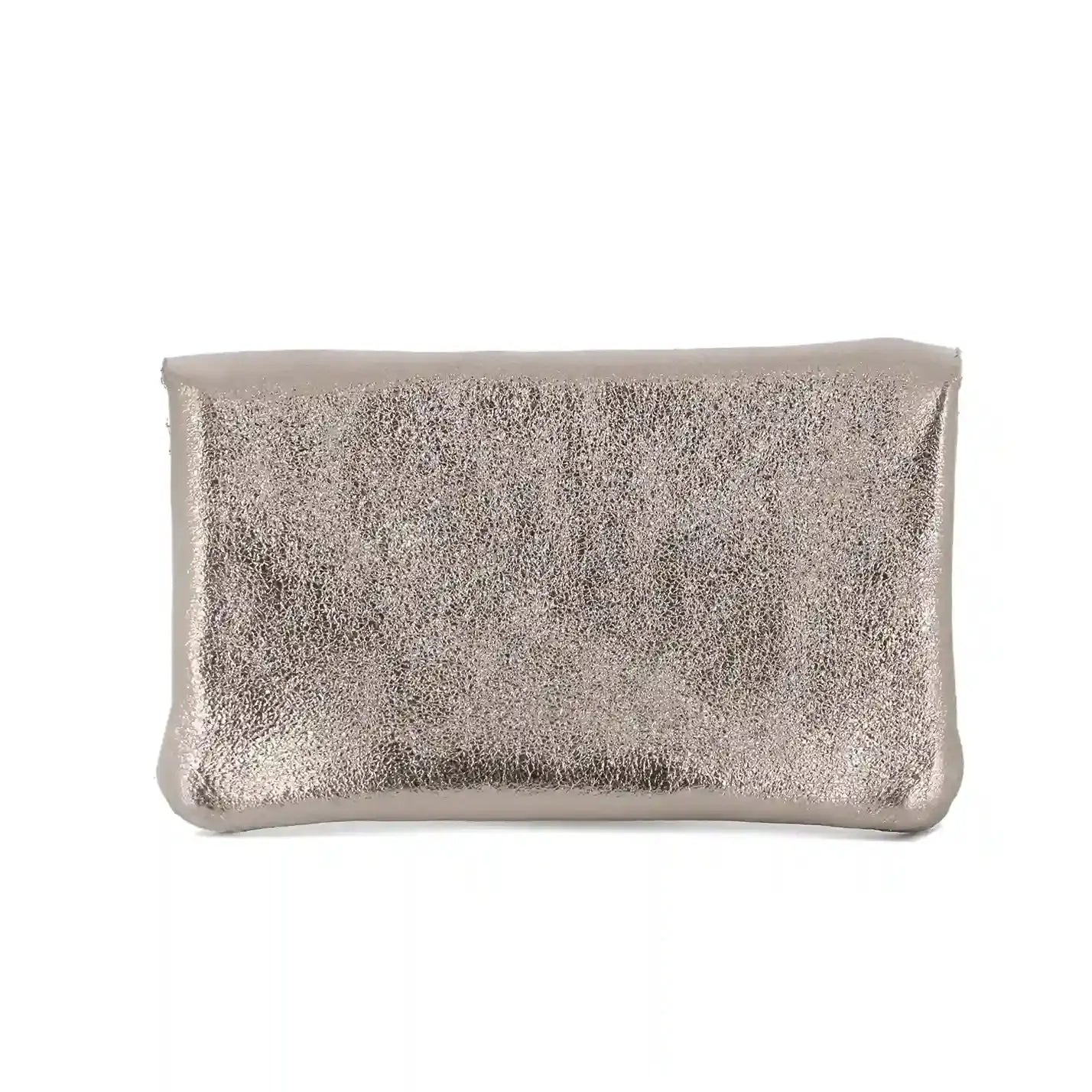 Portefeuille pochette passeport cuir isiré Taupe Made in Italy
