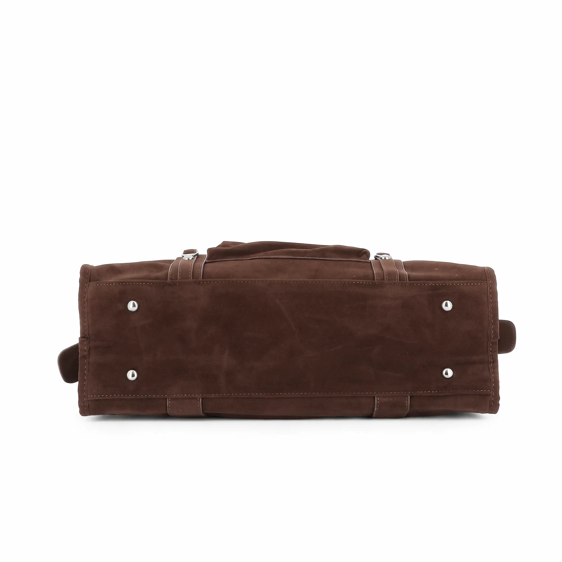 Grand sac cabas bowling effet daim Chocolat