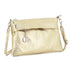 Made in Italy Pochette bandoulière cuir irisé lanière Doré