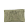 Portefeuille pochette passeport cuir isiré Olive Made in Italy