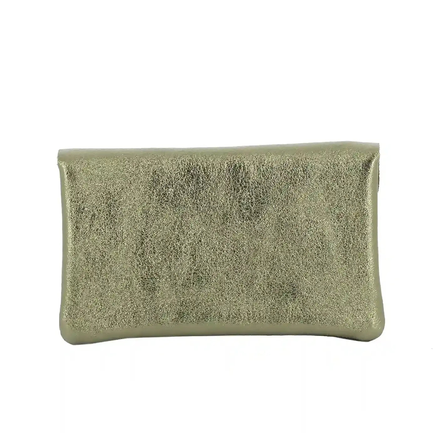 Portefeuille pochette passeport cuir isiré Olive Made in Italy