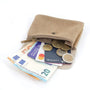 Made in Italy Porte-monnaie cartes cuir suède irisé 043 taupe