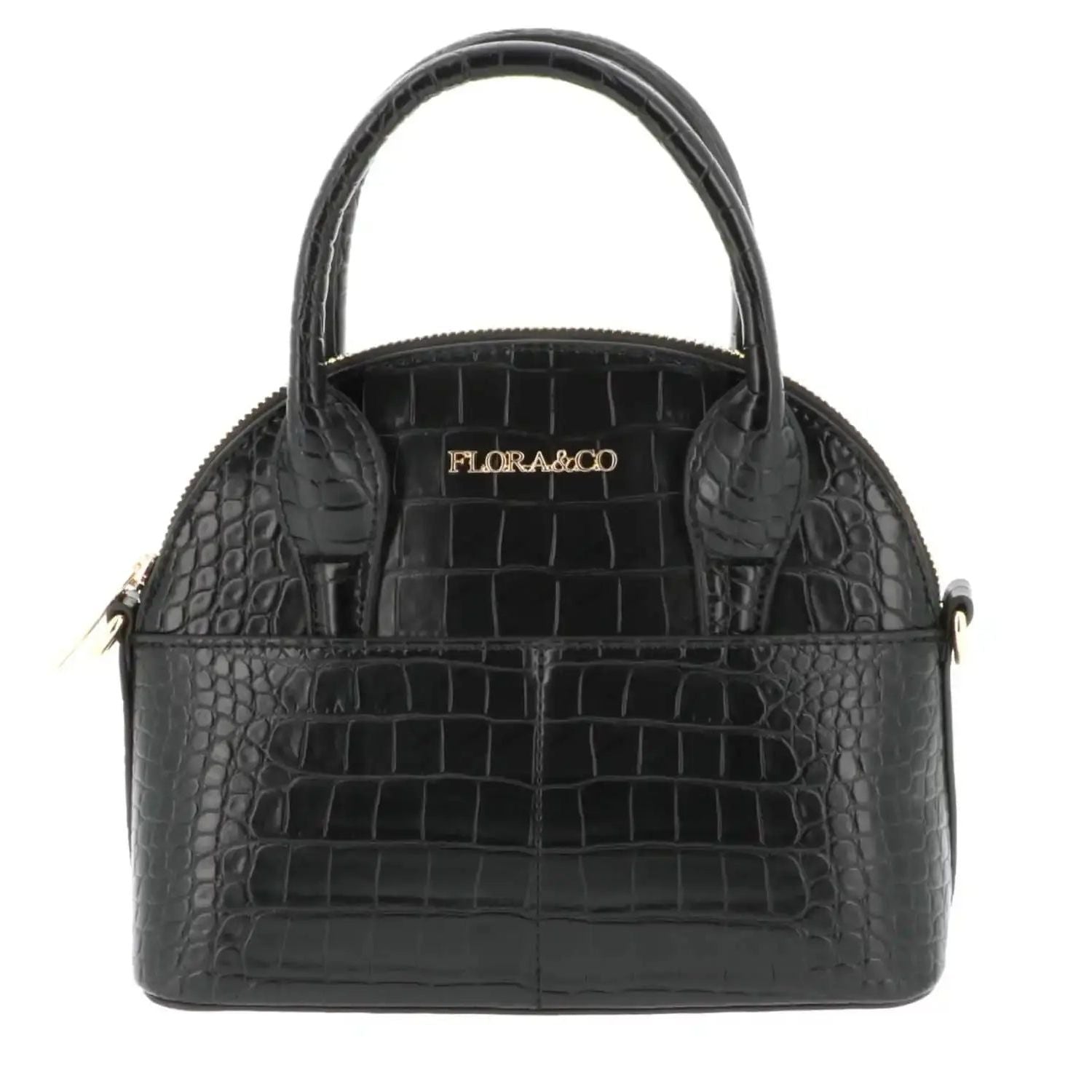 Flora & co Sac à main bandoulière femme croco noir
