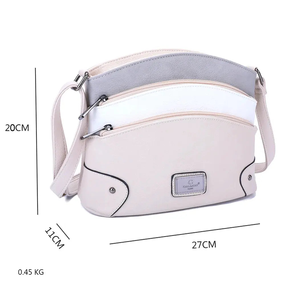 Sac bandoulière femme multicolore grainé beige Gallantry