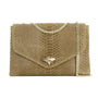 Made in Italy Sac bandoulière chaîne cuir femme croco taupe