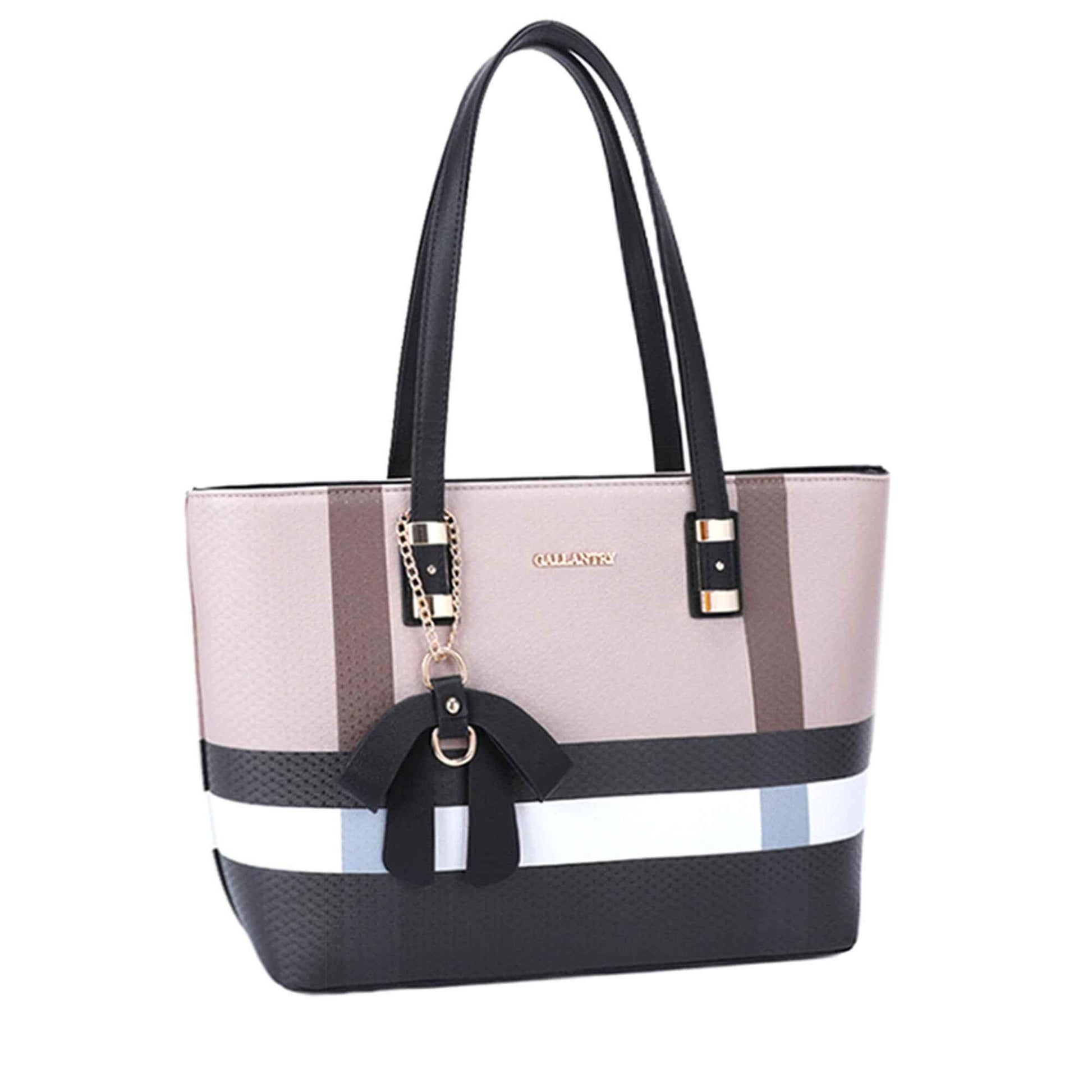 Gallantry - Sac cabas femme a4 multicolore rayure noir