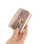 Porte-monnaie cuir souple irisé 04 or rose Made in Italy