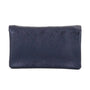 Portefeuille pochette passeport cuir isiré Bleu Marine Made in Italy