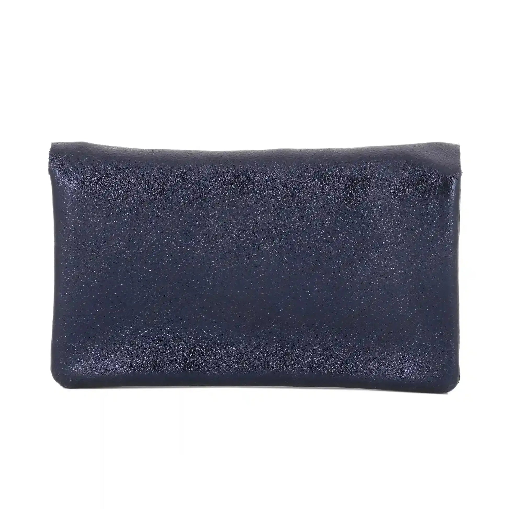 Portefeuille pochette passeport cuir isiré Bleu Marine Made in Italy