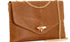 Made in Italy Sac bandoulière chaîne cuir femme croco camel