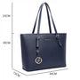 Vue 1 du Grand sac cabas femme pour les cours bleu en cuir synthétique par Gallantry.