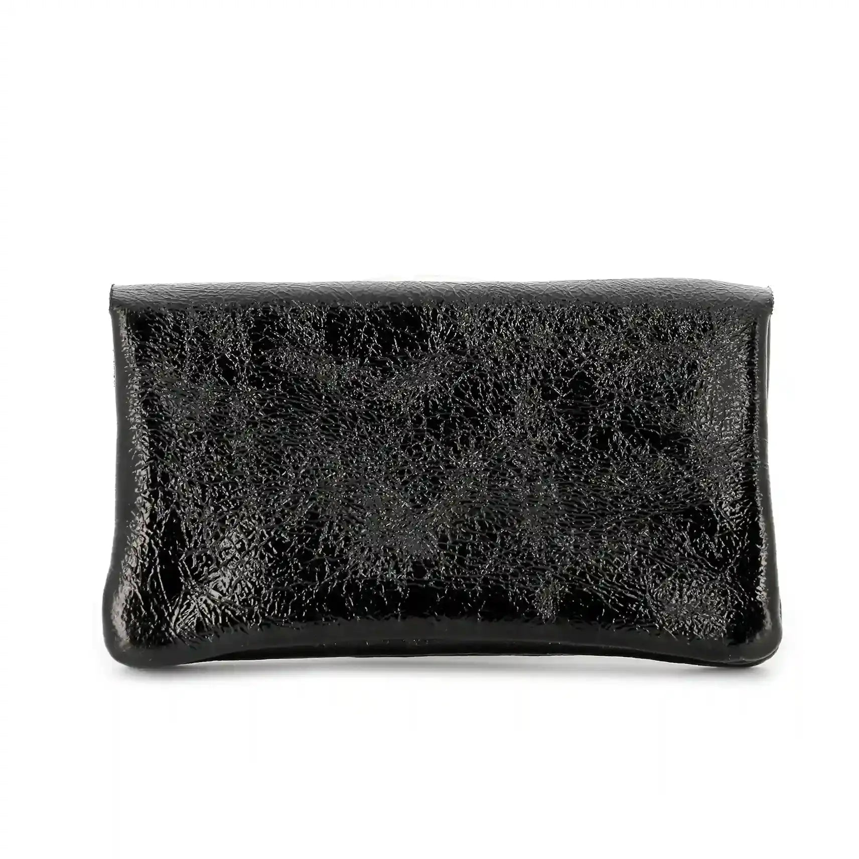 Portefeuille pochette passeport cuir isiré Noir Made in Italy