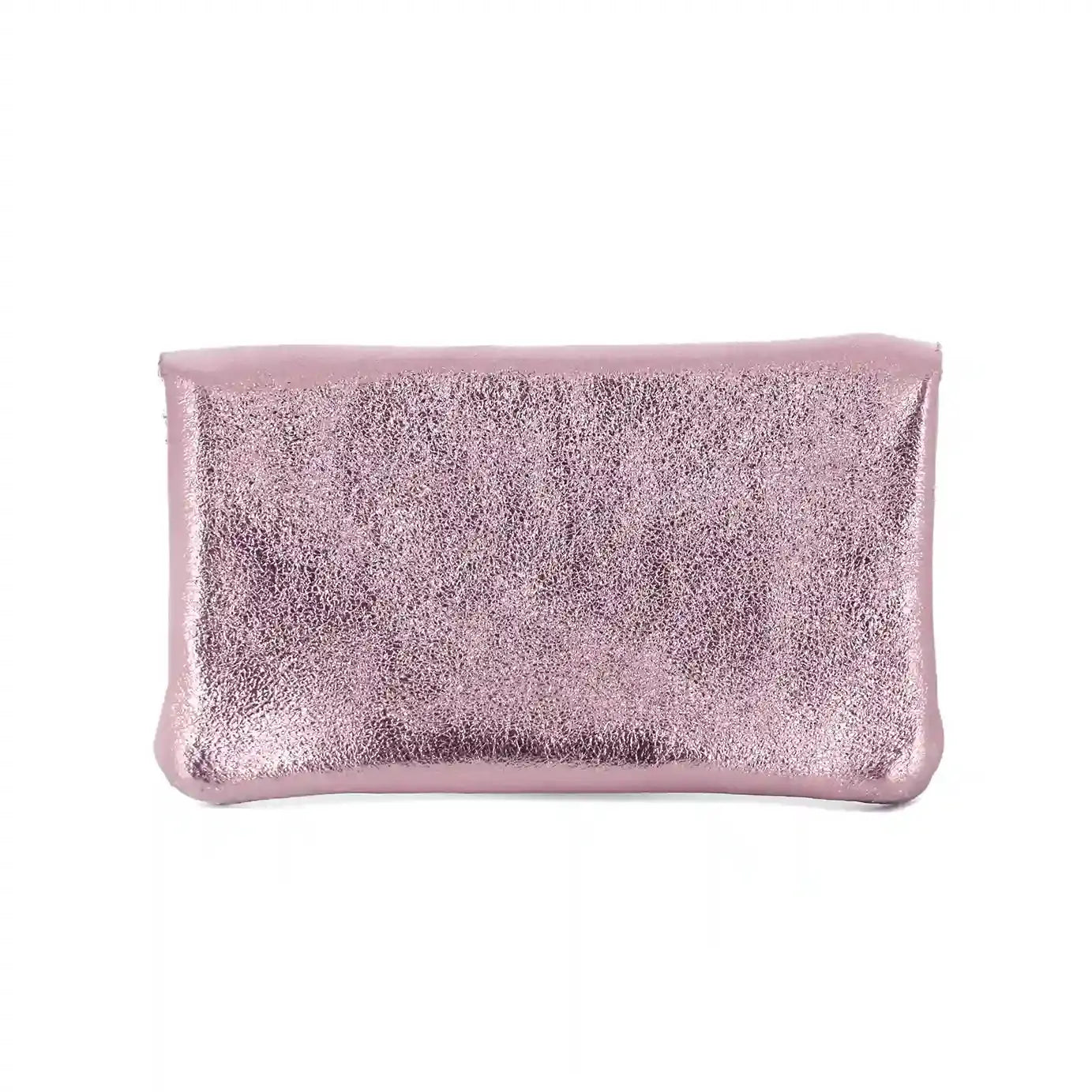 Portefeuille pochette passeport cuir isiré Rose Made in Italy