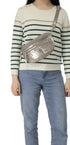 Flora & co Sac banane bandoulière suédine taupe métal