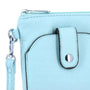 Vue 5 du Pochette bandoulière téléphone femme bleu clair en cuir synthétique par Flora & co.