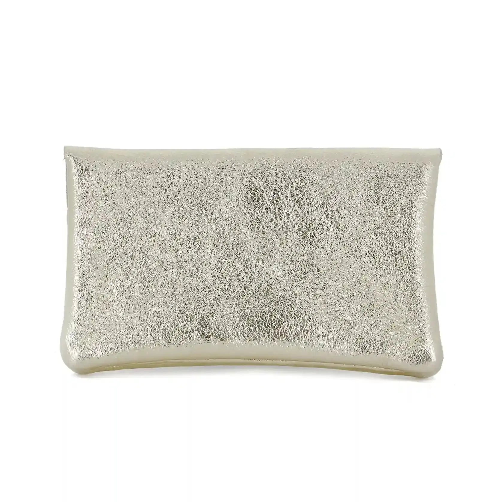 Portefeuille pochette passeport cuir isiré Doré Made in Italy