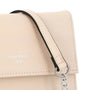Vue 5 du Pochette bandoulière chaîne femme rabat beige en cuir synthétique par Gallantry.