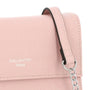 Vue 5 du Pochette bandoulière chaîne femme rabat rose en cuir synthétique par Gallantry.