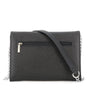 Vue 3 du Pochette bandoulière chaîne femme rabat noir en cuir synthétique par Gallantry.