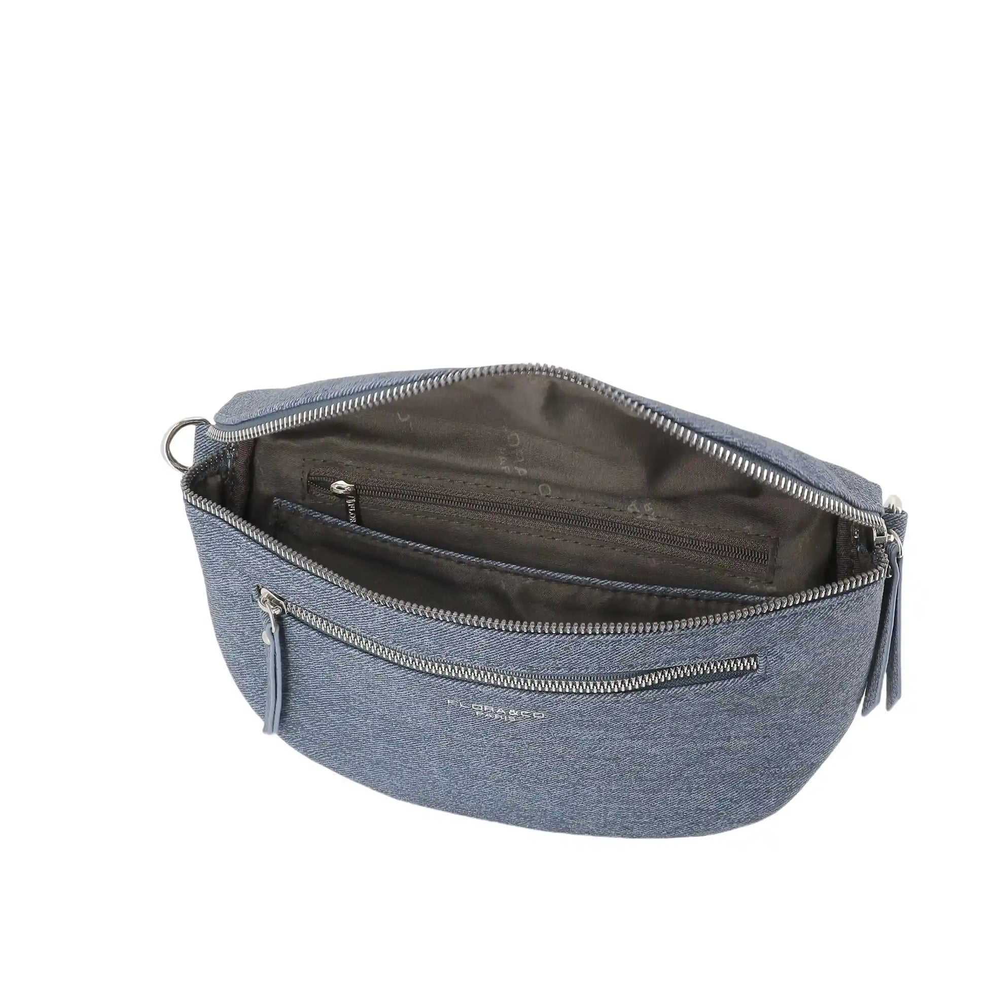 Flora & co Sac banane bandoulière en denim bleu