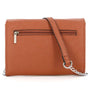 Vue 6 du Pochette bandoulière chaîne femme rabat camel en cuir synthétique par Gallantry.